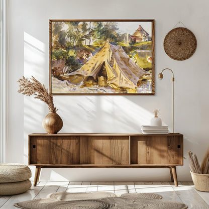Capture the essence of a bygone era with this stunning watercolor painting, depicting a serene for Sitting Area