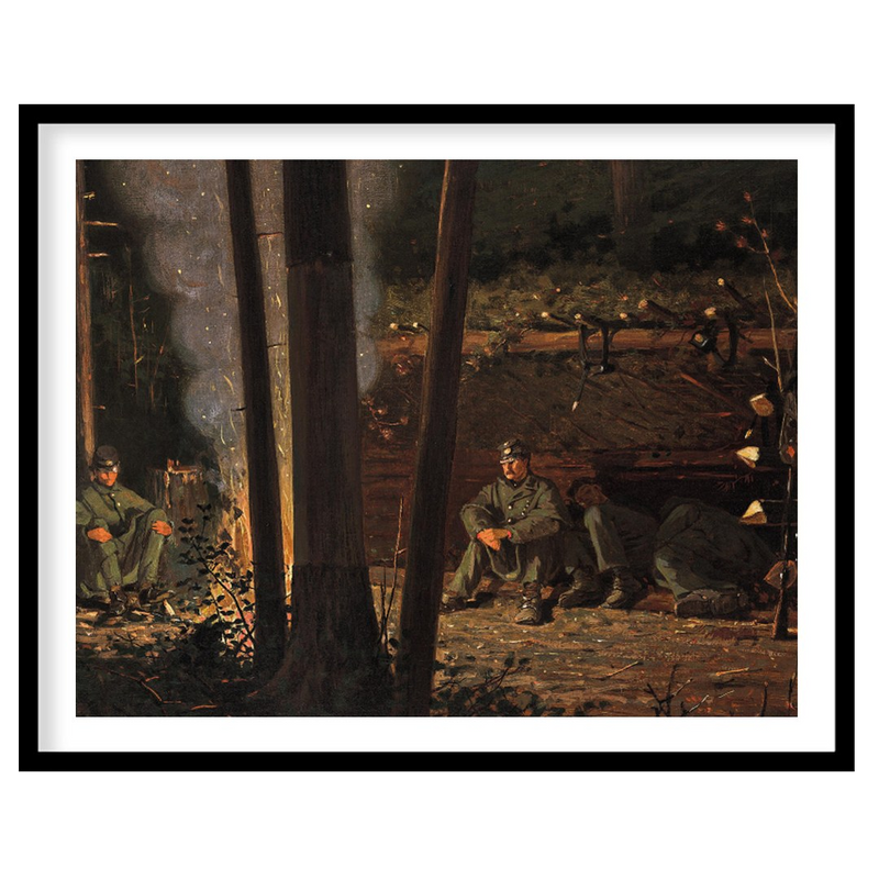 Rustic Evening Campfire in the Woods