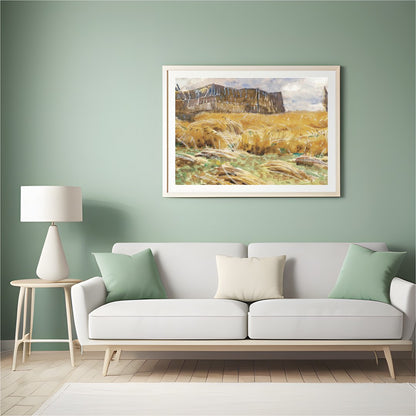 This captivating artwork captures the essence of rural tranquility with its depiction of vast for Hall