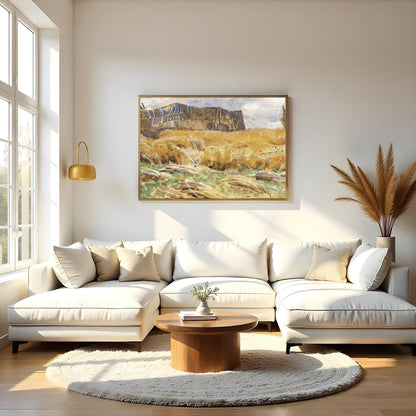 This captivating artwork captures the essence of rural tranquility with its depiction of vast for Living Room