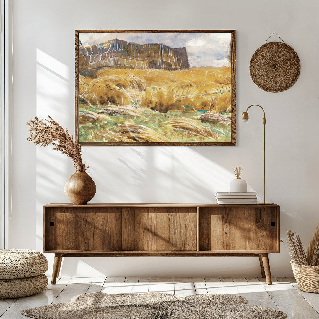 This captivating artwork captures the essence of rural tranquility with its depiction of vast for Sitting Area