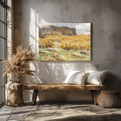 This captivating artwork captures the essence of rural tranquility with its depiction of vast for Veranda