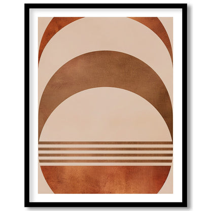 Elevate your space with this captivating rustic half-moon geometric artwork. Featuring a harmonious for living-space