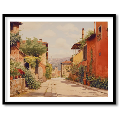 Immerse yourself in the quaint charm of a sun-drenched Italian alleyway with this stunning piece. for studio