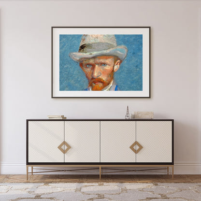 This expressive artwork captures the thoughtful gaze of a gentleman, painted with bold, textured for Foyer