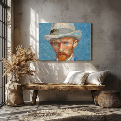 This expressive artwork captures the thoughtful gaze of a gentleman, painted with bold, textured for Veranda