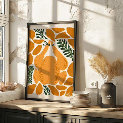 This charming illustration depicts a classic culinary centerpiece: a whole roasted chicken, ready f… for kitchen
