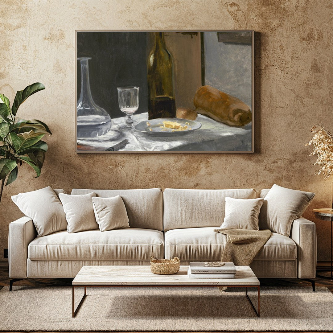 Immerse yourself in the rustic charm of this exquisite still life painting, capturing the for Family Room