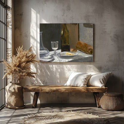 Immerse yourself in the rustic charm of this exquisite still life painting, capturing the for Veranda