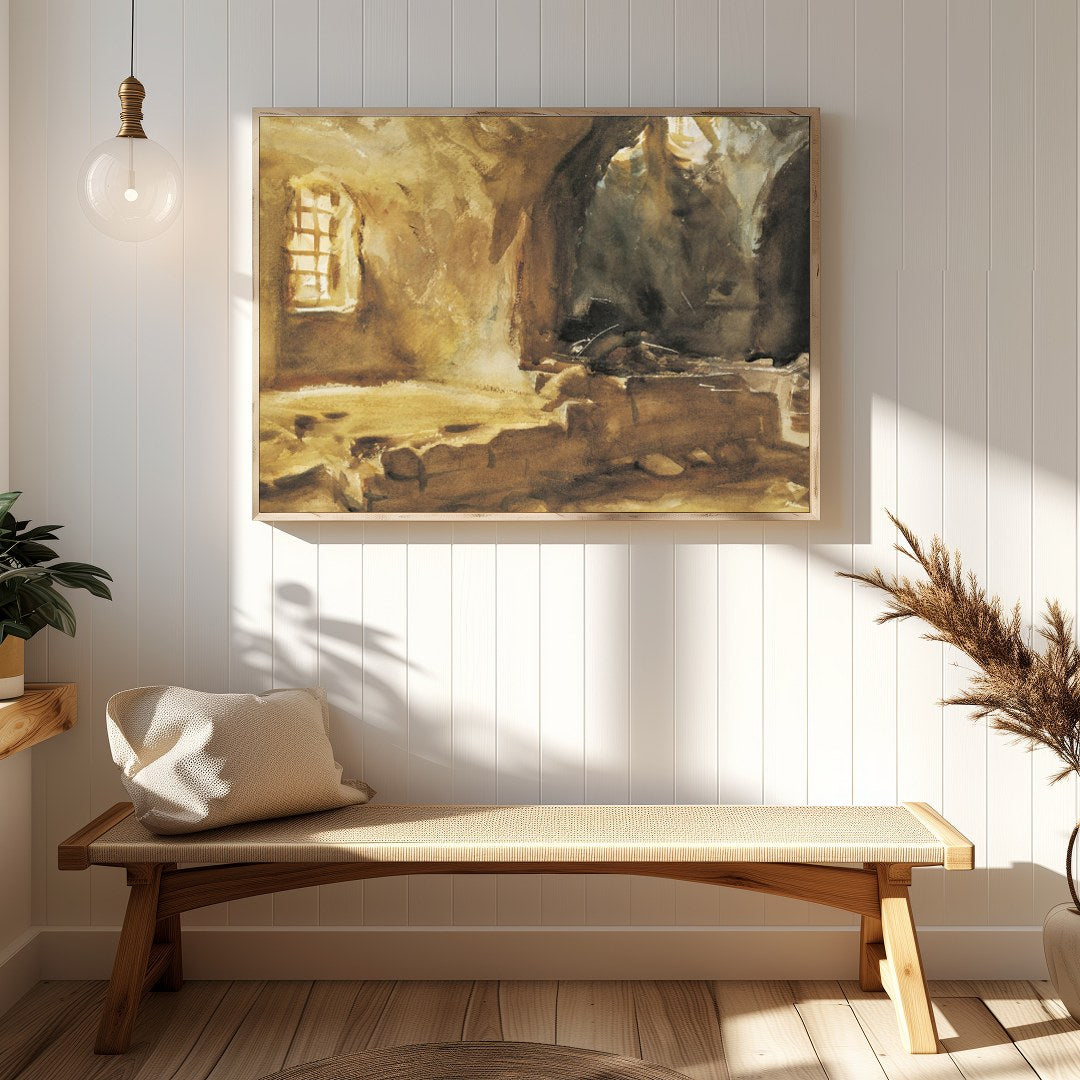 Capture the essence of history and tranquility with this exquisite watercolour piece showcasing for gallery
