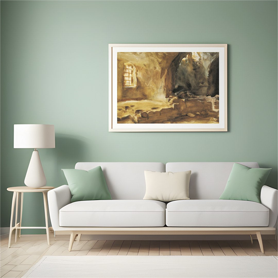 Capture the essence of history and tranquility with this exquisite watercolour piece showcasing for Hall