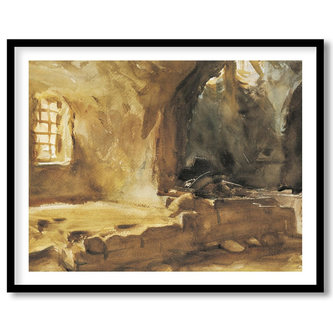 Capture the essence of history and tranquility with this exquisite watercolour piece showcasing for hallway