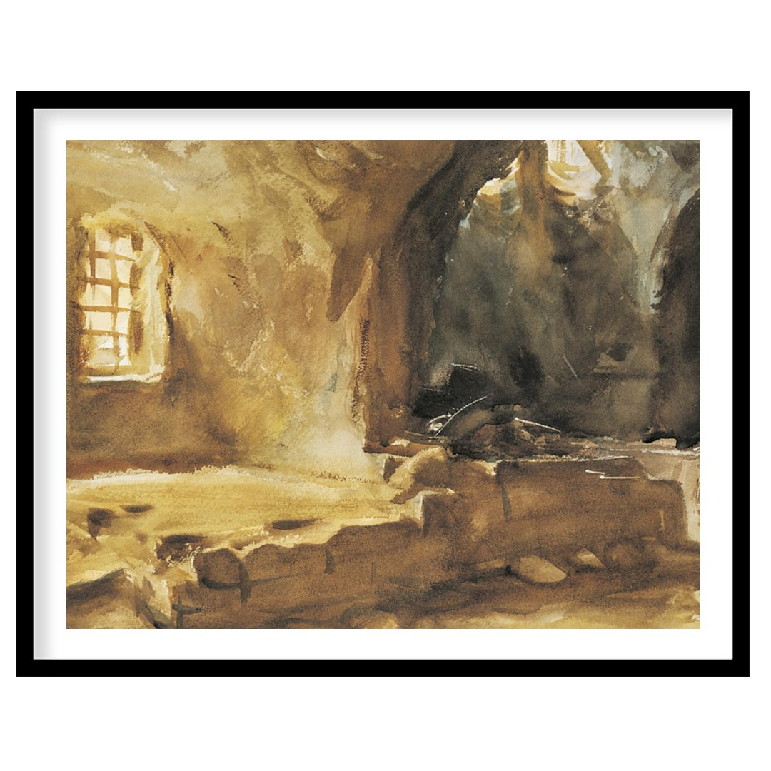 Capture the essence of history and tranquility with this exquisite watercolour piece showcasing for hallway