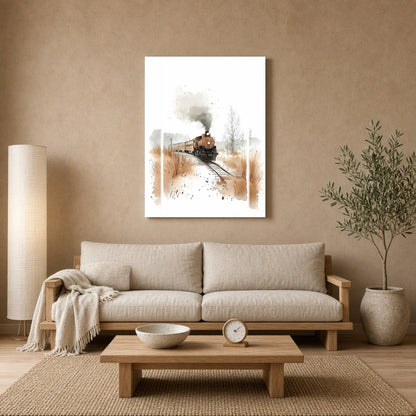 Immerse yourself in the tranquil ambiance of this stunning watercolor artwork, featuring a vintage for Living Room