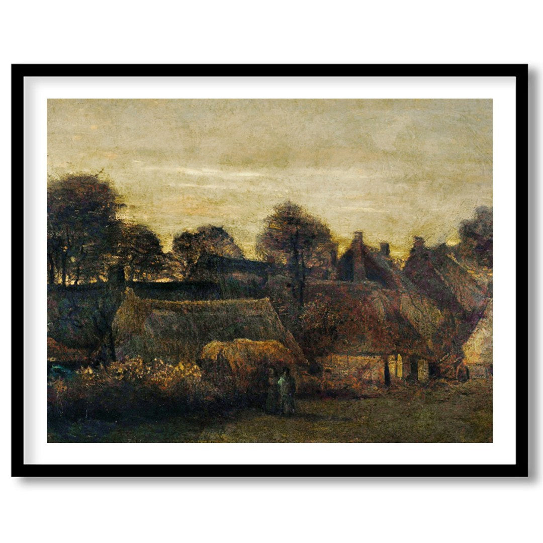 Capture the serene ambiance of the countryside with this evocative painting of a village at dusk. for lovely-house
