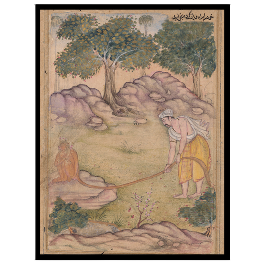 Immerse yourself in the spiritual journey of Hanuman and Ram with this exquisite piece of Indian for residence