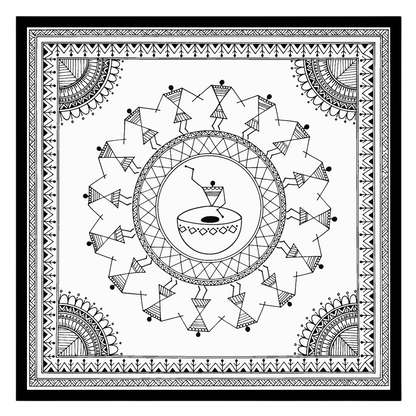 Experience the enchanting rhythm of village life with this exquisite Warli Art print. Delicate for abode