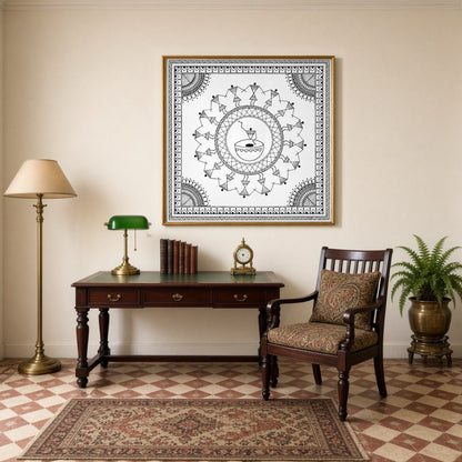 Experience the enchanting rhythm of village life with this exquisite Warli Art print. Delicate for Study