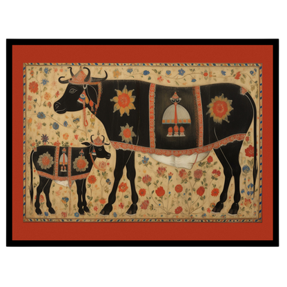 Immerse yourself in the vibrant tradition of Pichwai art with this captivating depiction of sacred for living-space
