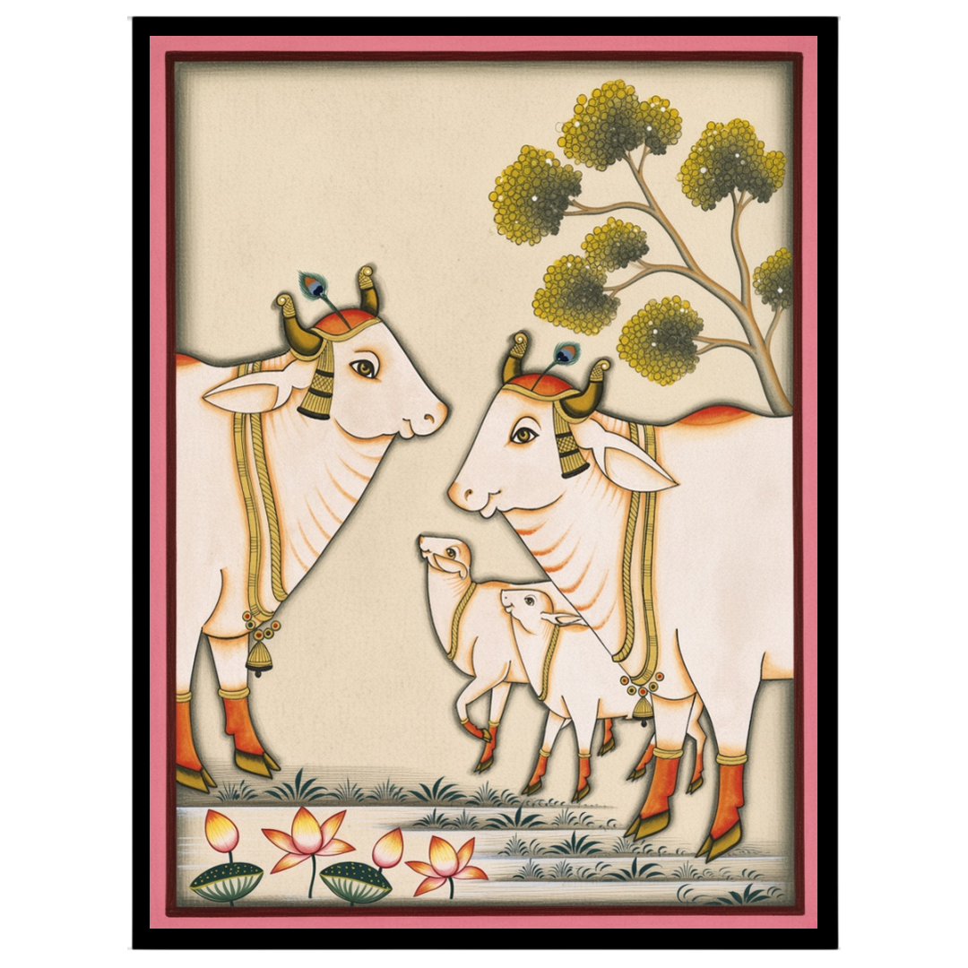 Immerse yourself in the serene beauty of Pichwai art with this captivating piece depicting the for interior