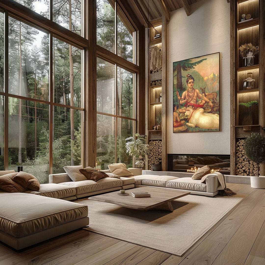 Immerse yourself in the tranquil ambiance of this captivating artwork, depicting a serene scene of for Living Room