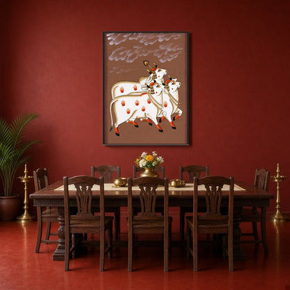 Embrace the nurturing energy and grandeur of Pichwai art with this exquisite portrayal of the for Dining