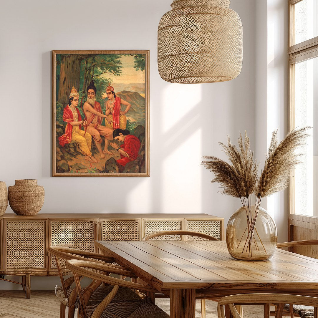 Immerse yourself in a timeless narrative with this captivating artwork depicting a serene gathering for Extra Kitchen