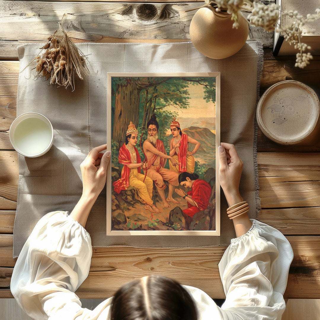 Immerse yourself in a timeless narrative with this captivating artwork depicting a serene gathering for Kitchen