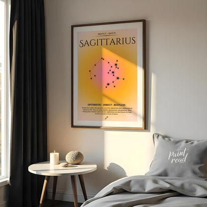 This Sagittarius zodiac sign poster captures the adventurous and free-spirited essence of those bor… for bedroom