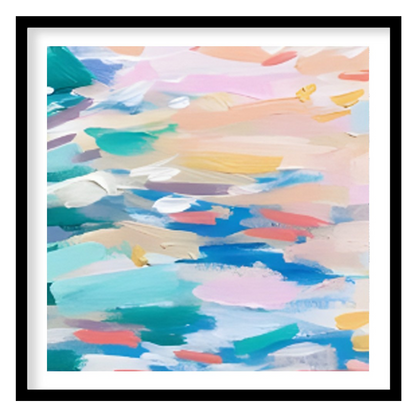 This serene painting captures the beauty of sailboats gliding across a tranquil sea. The artist emp… for home