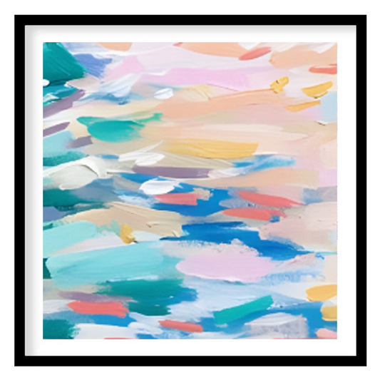 This serene painting captures the beauty of sailboats gliding across a tranquil sea. The artist emp… for home