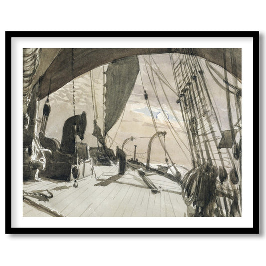 Capture the timeless beauty of maritime adventure with this detailed nautical sketch. The sepia for bedroom