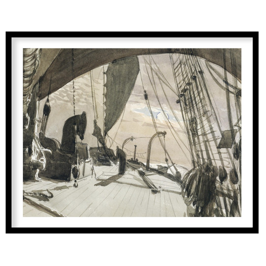Capture the timeless beauty of maritime adventure with this detailed nautical sketch. The sepia for bedroom