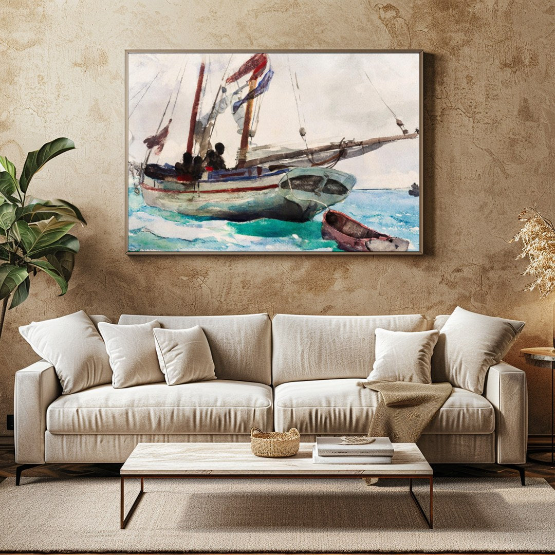 Immerse yourself in the tranquil beauty of oceanic exploration with this exquisite watercolor for Family Room