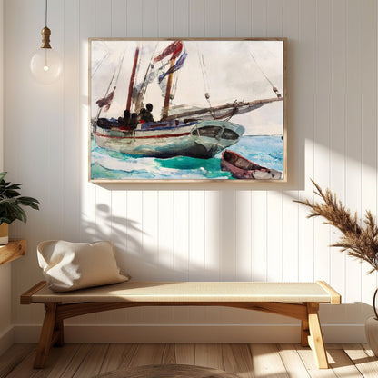 Immerse yourself in the tranquil beauty of oceanic exploration with this exquisite watercolor for Hallway
