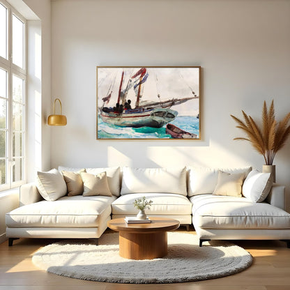 Immerse yourself in the tranquil beauty of oceanic exploration with this exquisite watercolor for Living Room