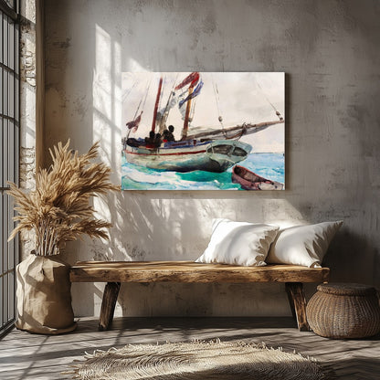 Immerse yourself in the tranquil beauty of oceanic exploration with this exquisite watercolor for Veranda