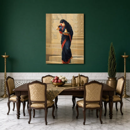 Immerse yourself in the captivating world of Indian mythology with this stunning art print of for Dining