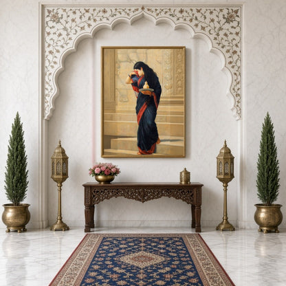Immerse yourself in the captivating world of Indian mythology with this stunning art print of for Hallway