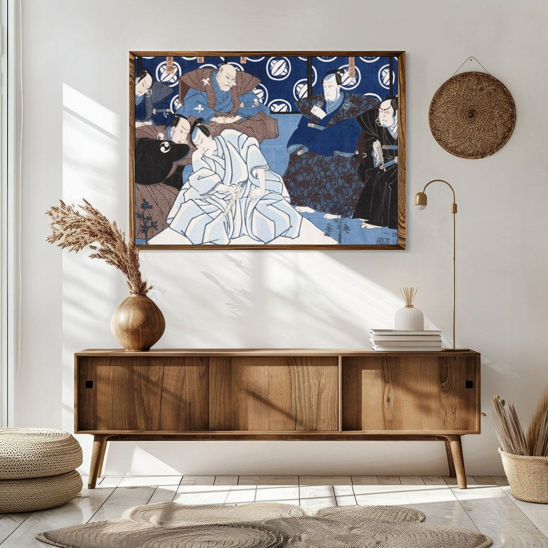 Immerse yourself in the serene elegance of this traditional Japanese ukiyo-e print. Featuring a for Sitting Area