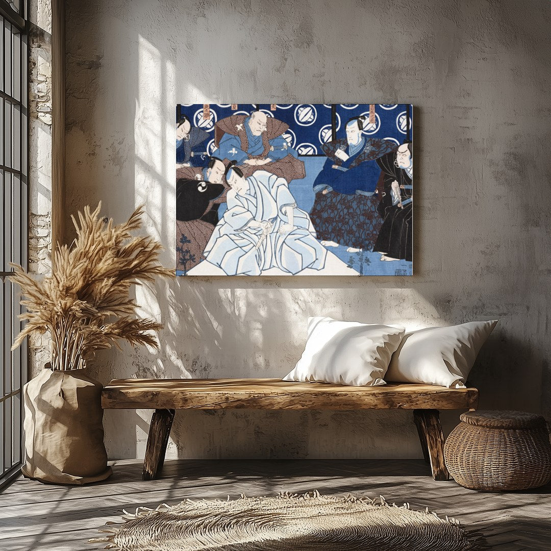 Immerse yourself in the serene elegance of this traditional Japanese ukiyo-e print. Featuring a for Veranda