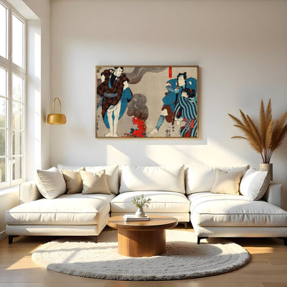Experience the power of historical samurai culture with this captivating Ukiyo-e art piece. for Living Room