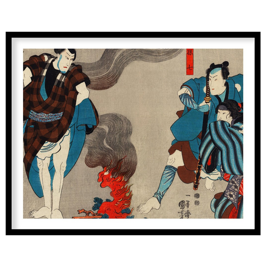 Experience the power of historical samurai culture with this captivating Ukiyo-e art piece. for room