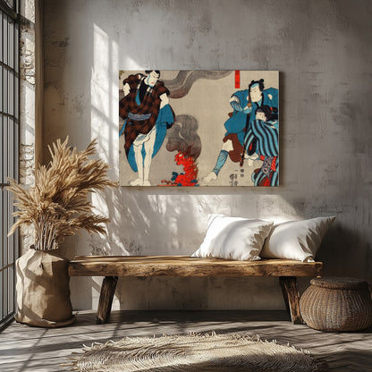 Experience the power of historical samurai culture with this captivating Ukiyo-e art piece. for Veranda