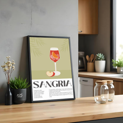 This delightful poster captures the essence of summer with a vibrant illustration of Sangria, compl… for kitchen