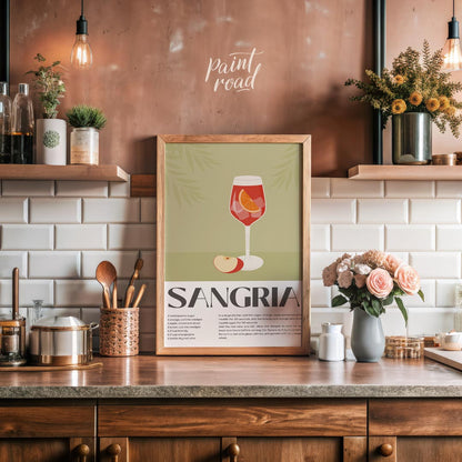 This delightful poster captures the essence of summer with a vibrant illustration of Sangria, compl… for kitchen