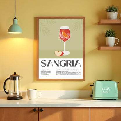 This delightful poster captures the essence of summer with a vibrant illustration of Sangria, compl… for kitchen