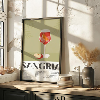 This delightful poster captures the essence of summer with a vibrant illustration of Sangria, compl… for kitchen