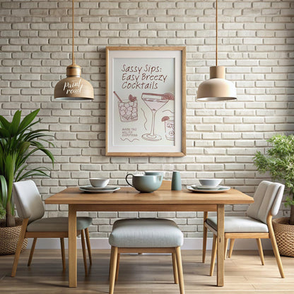 A charming hand-drawn illustration featuring three refreshing cocktails, each with its own unique f… for dining room