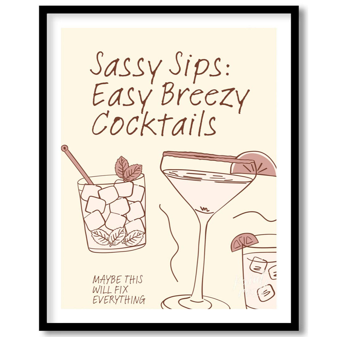 A charming hand-drawn illustration featuring three refreshing cocktails, each with its own unique f… for sweet home